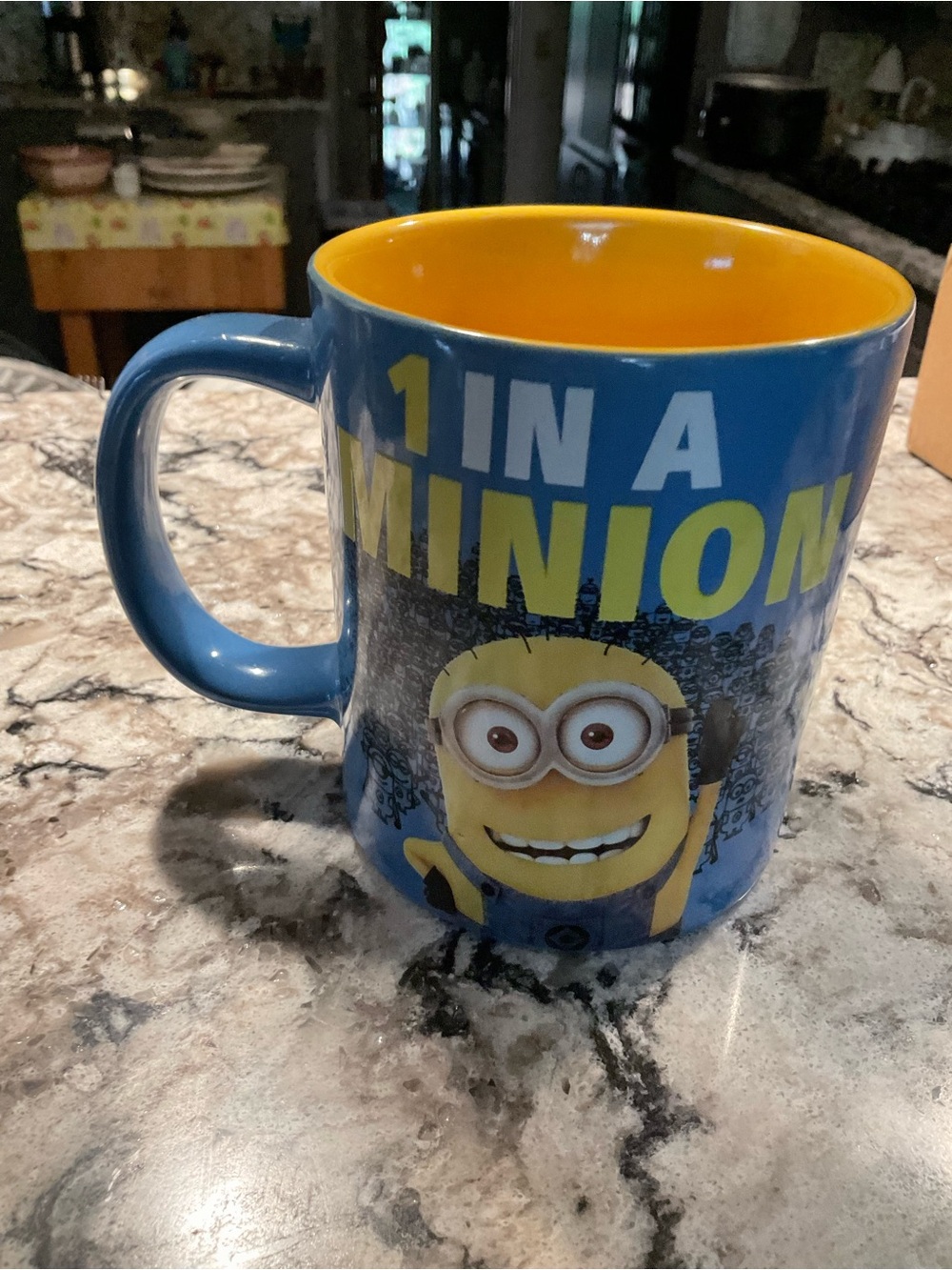 BP=Despicable Me Minion Blue and Yellow Ceramic Mug 12 OZ.